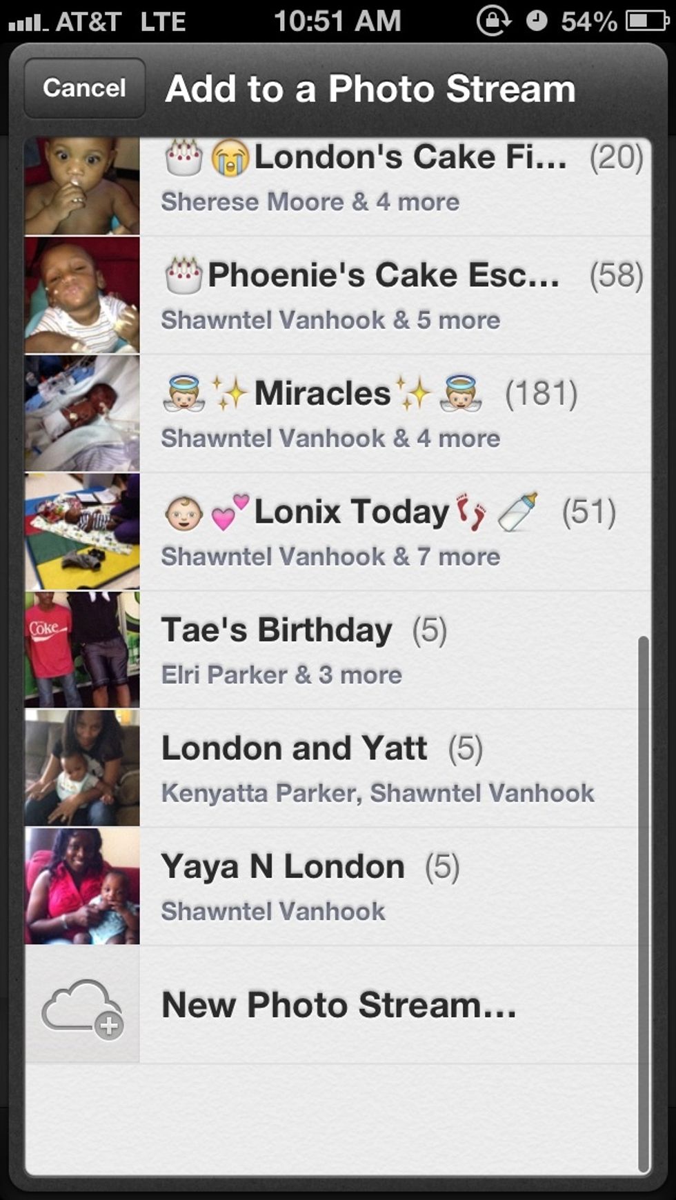 Click New Photo Stream