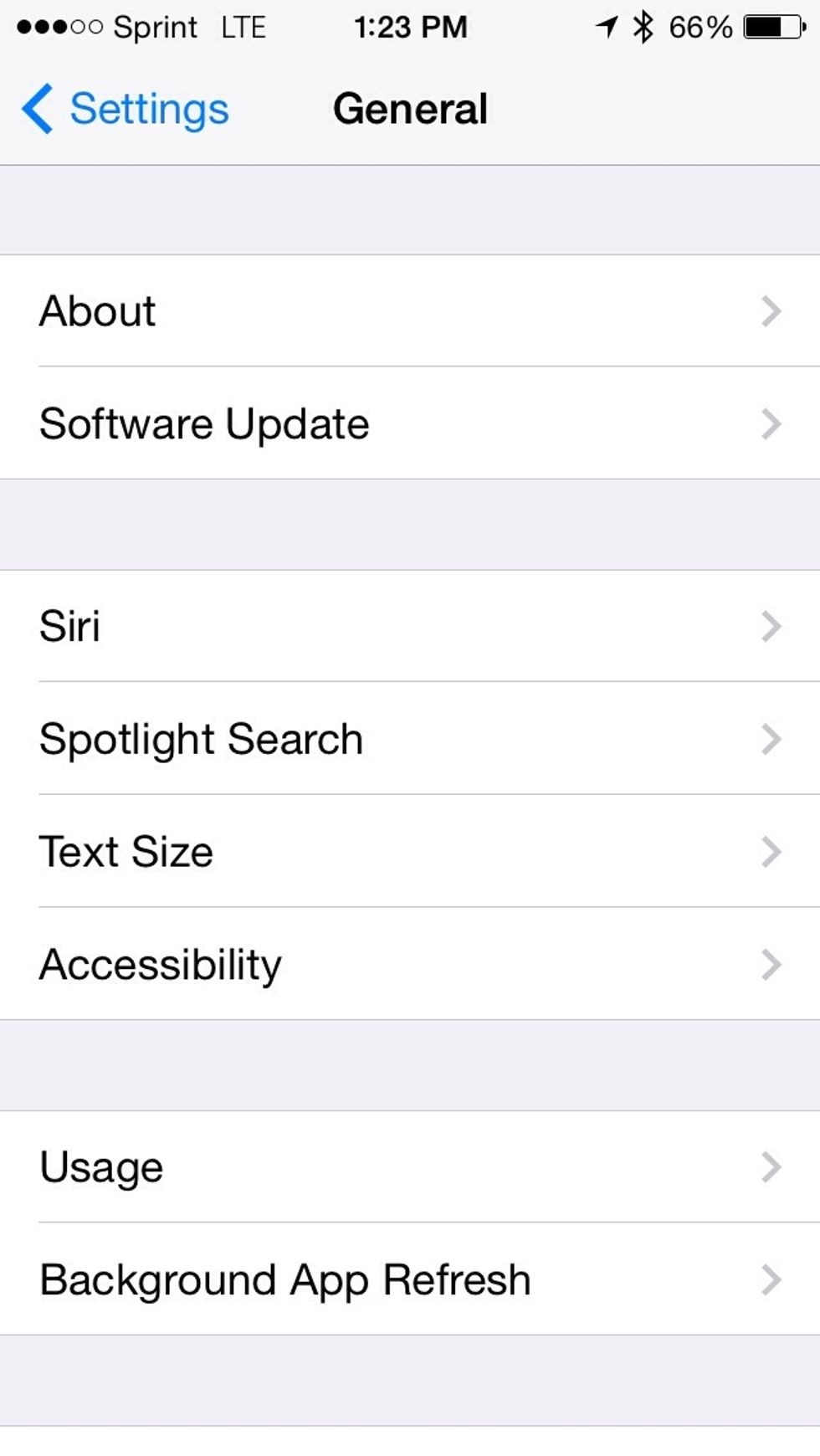 Click on accessibility
