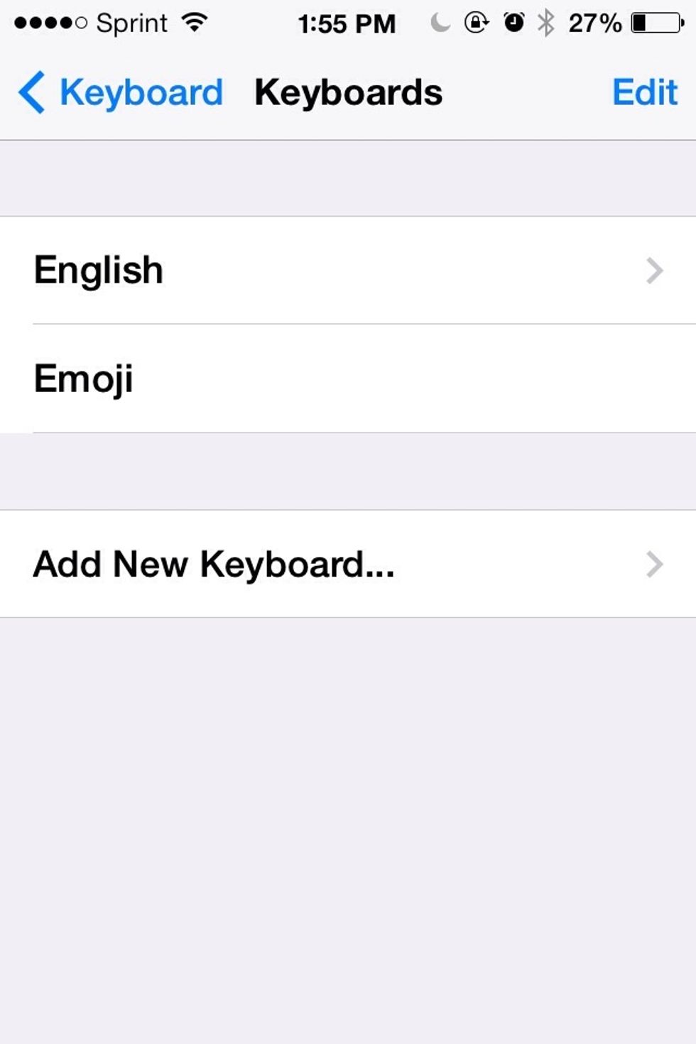 Click on add new keyboard