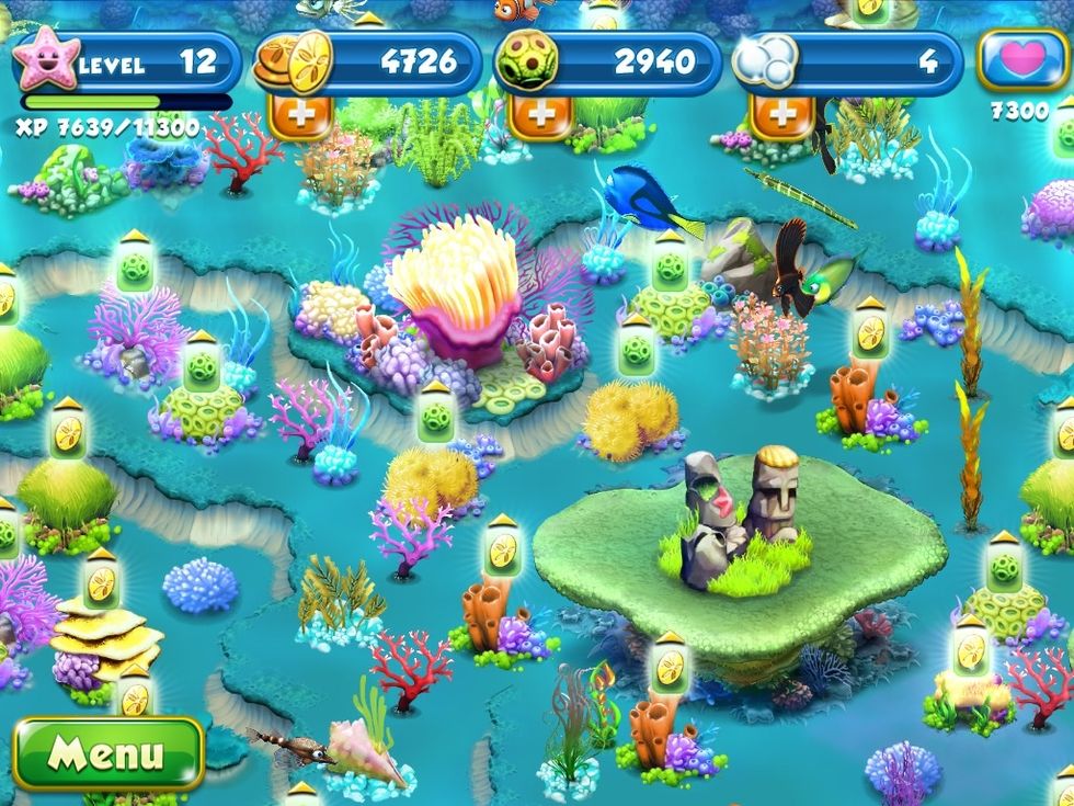 Click on all of the money and algae symbols to collects them.