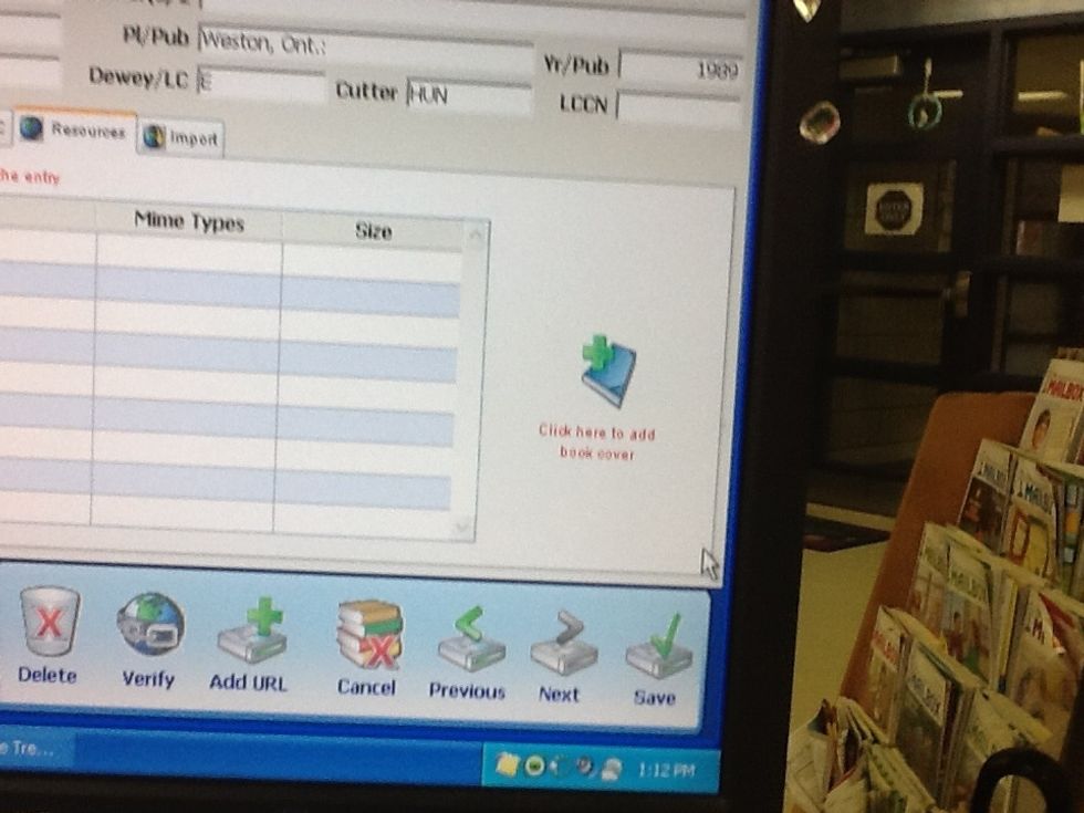 Click on book to add cover.