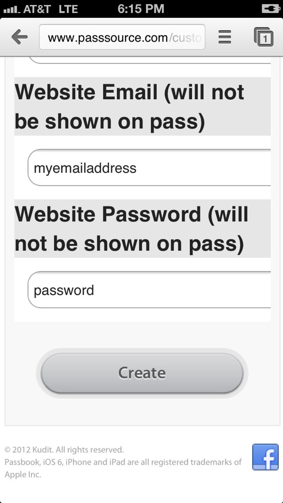 Click on 'create'