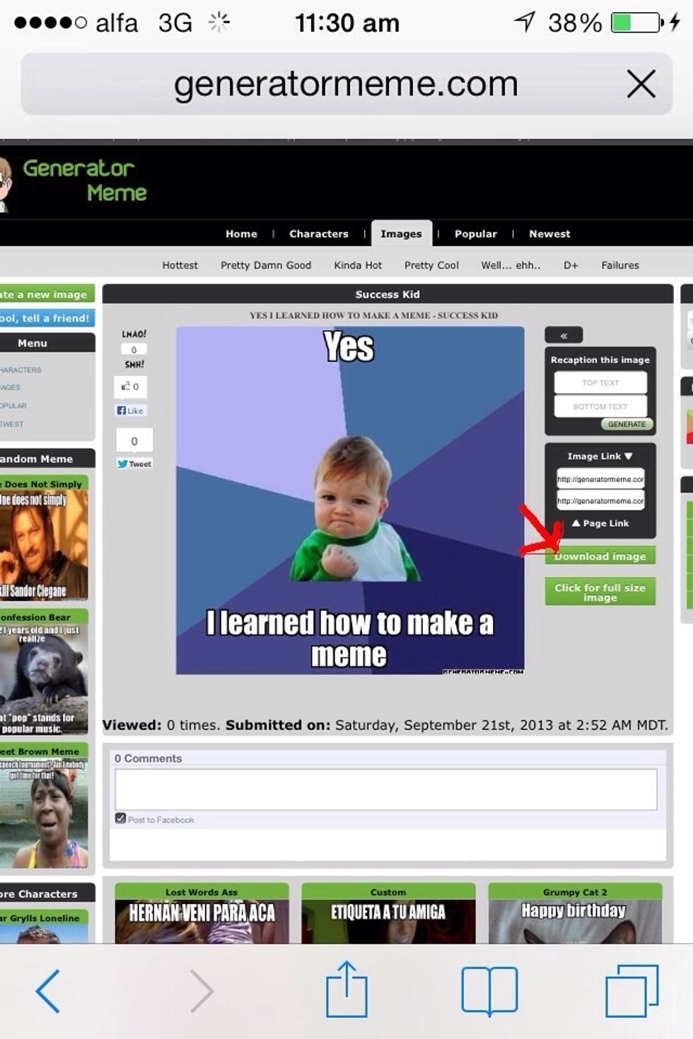 Click on download image