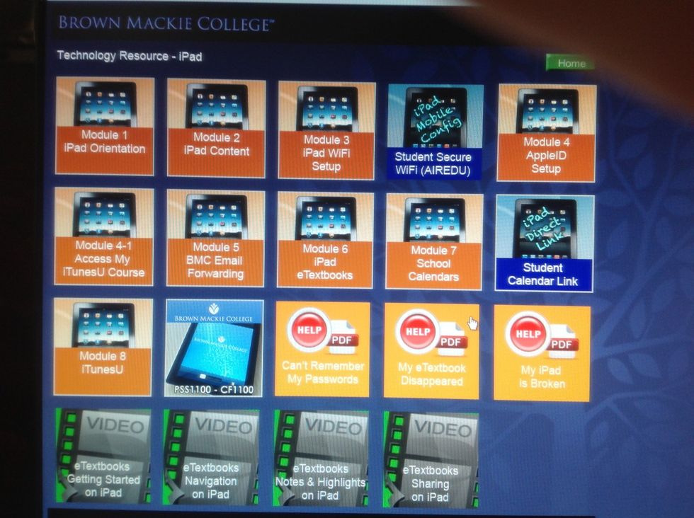 Click on each Module box to launch the module. complete each Module to successfully set up your iPad.