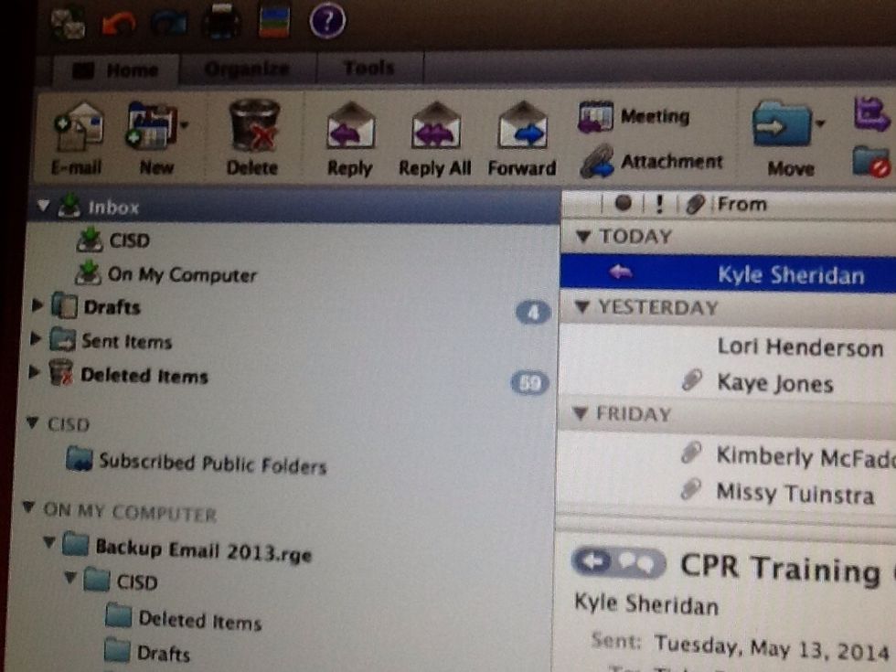 Click on INBOX. DO, DELETE, DEFER or DELEGATE your email from Inbox and clean out to a considerable and manageable number.