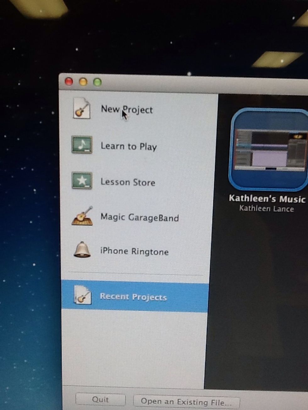 Click on "New Project."