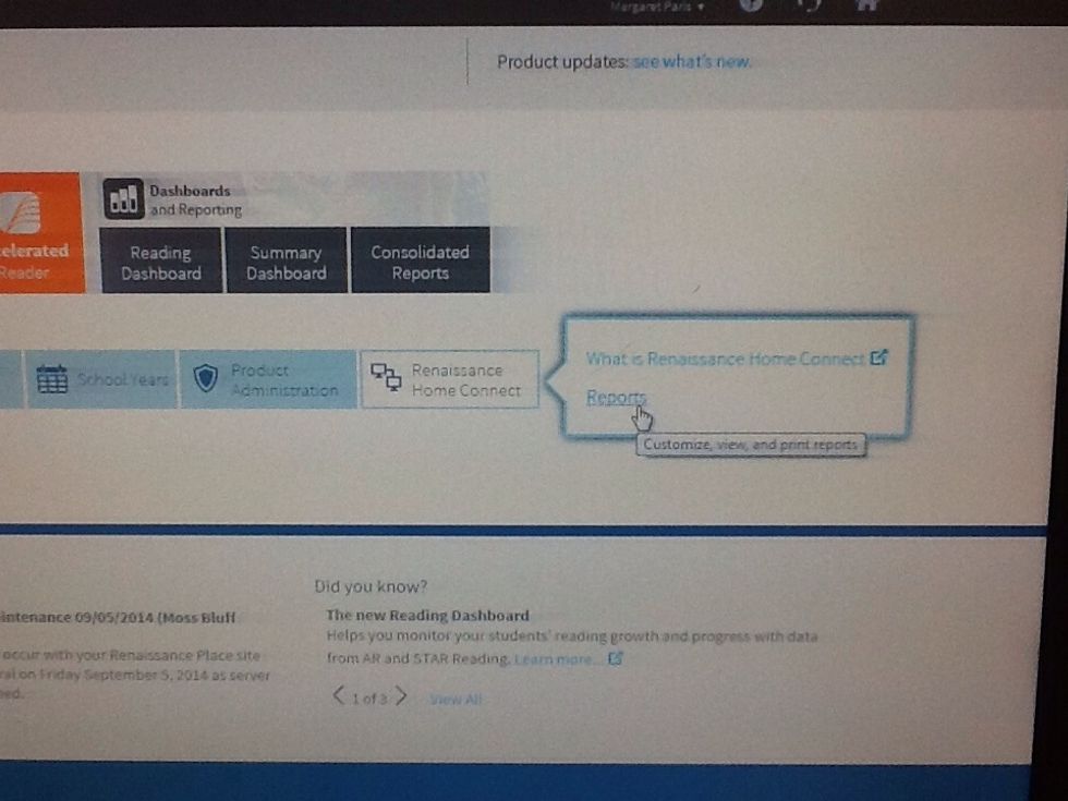 Click on reports.