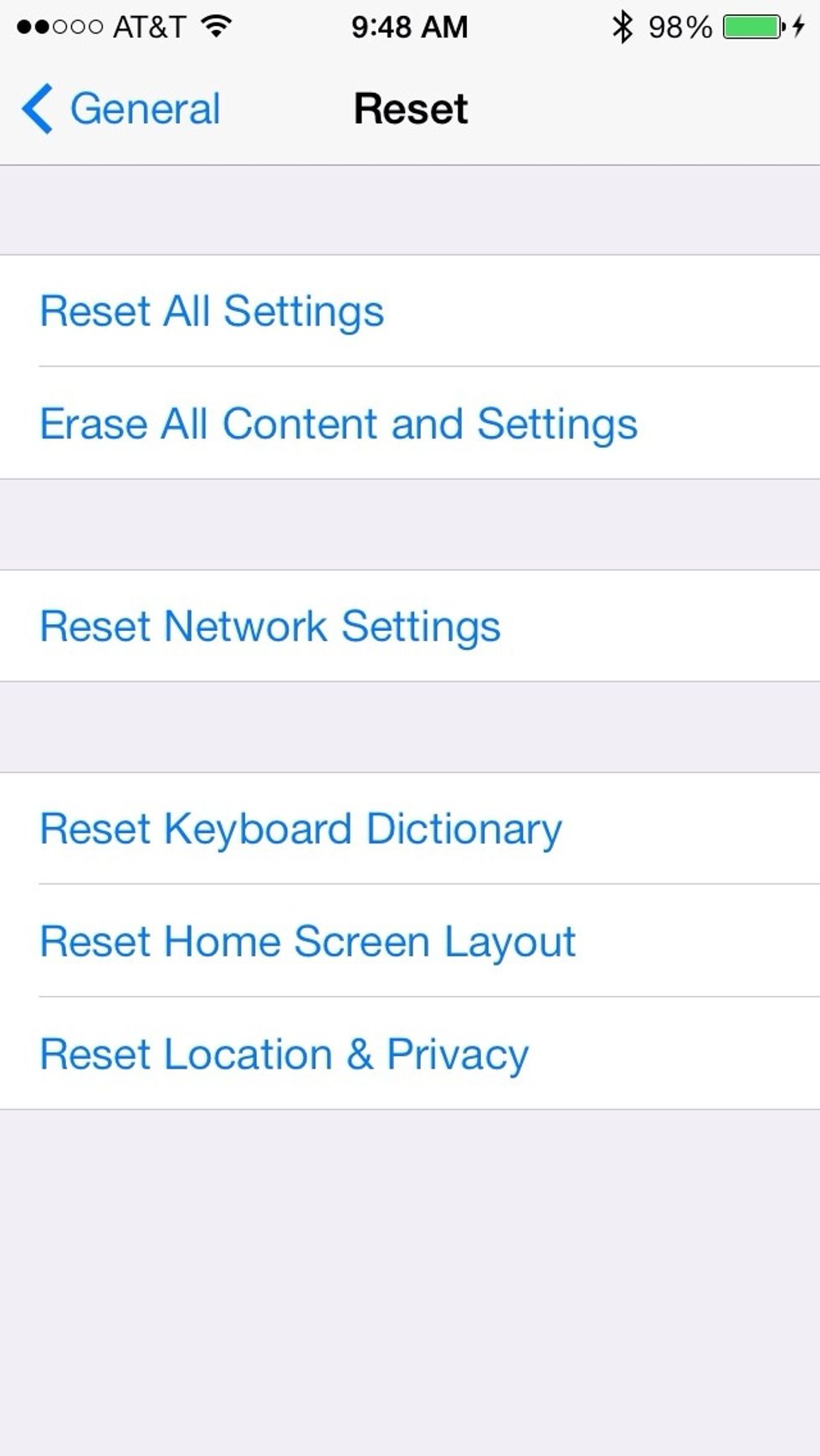 Click on "Reset Network Settings"