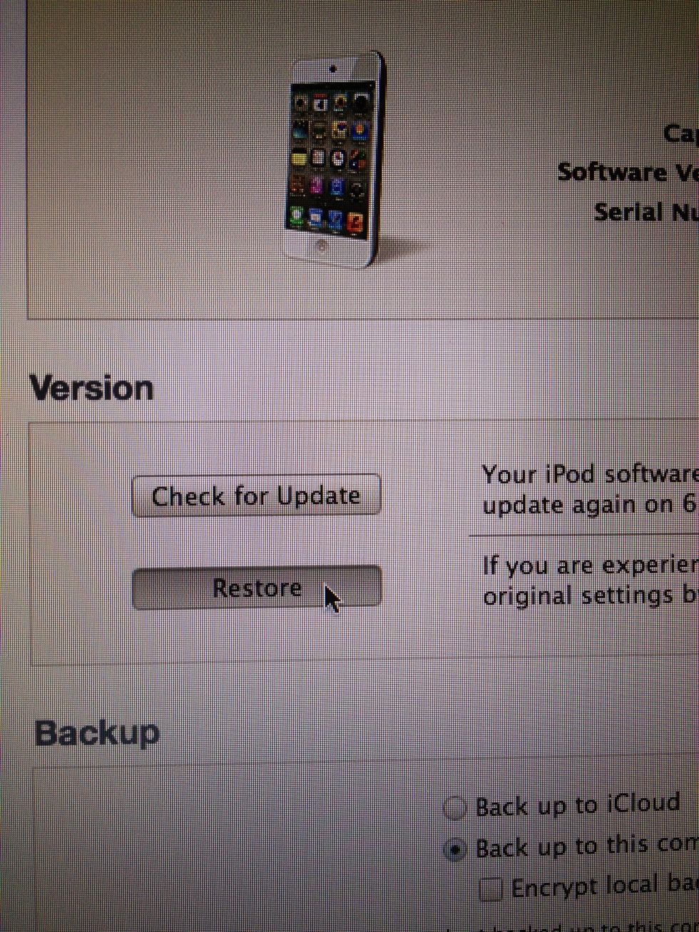 Click on restore.