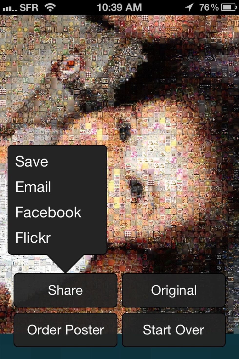 Click on share where you want to share it or email it to your self and save to your camera roll