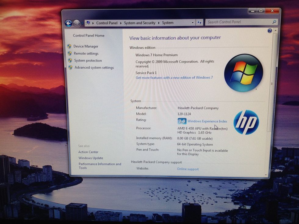 Click on System and look to see the "installed memory" under system. It should state 8.00gb (7.61gb usable)