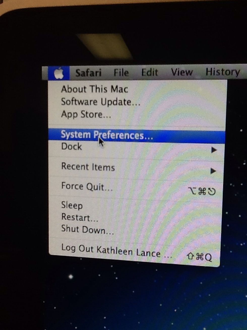 Click on "System Preferences."