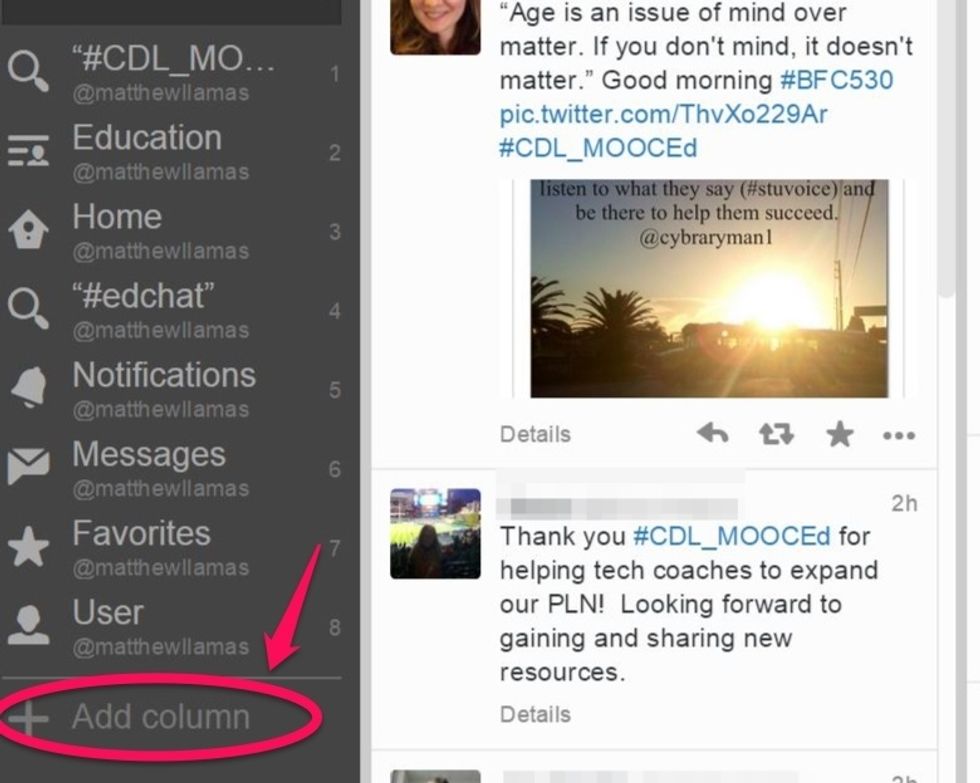 Click on the "+ Add Column" button.