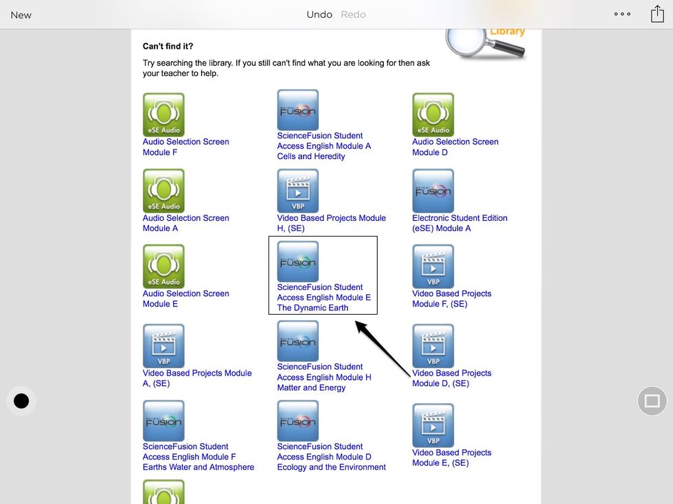 Click on the correct blue module.