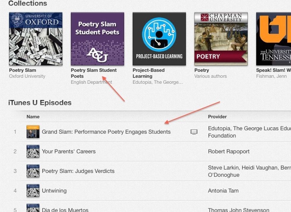 Click on the desired collection to view the contents of that course or the specific episode for the specific lesson.