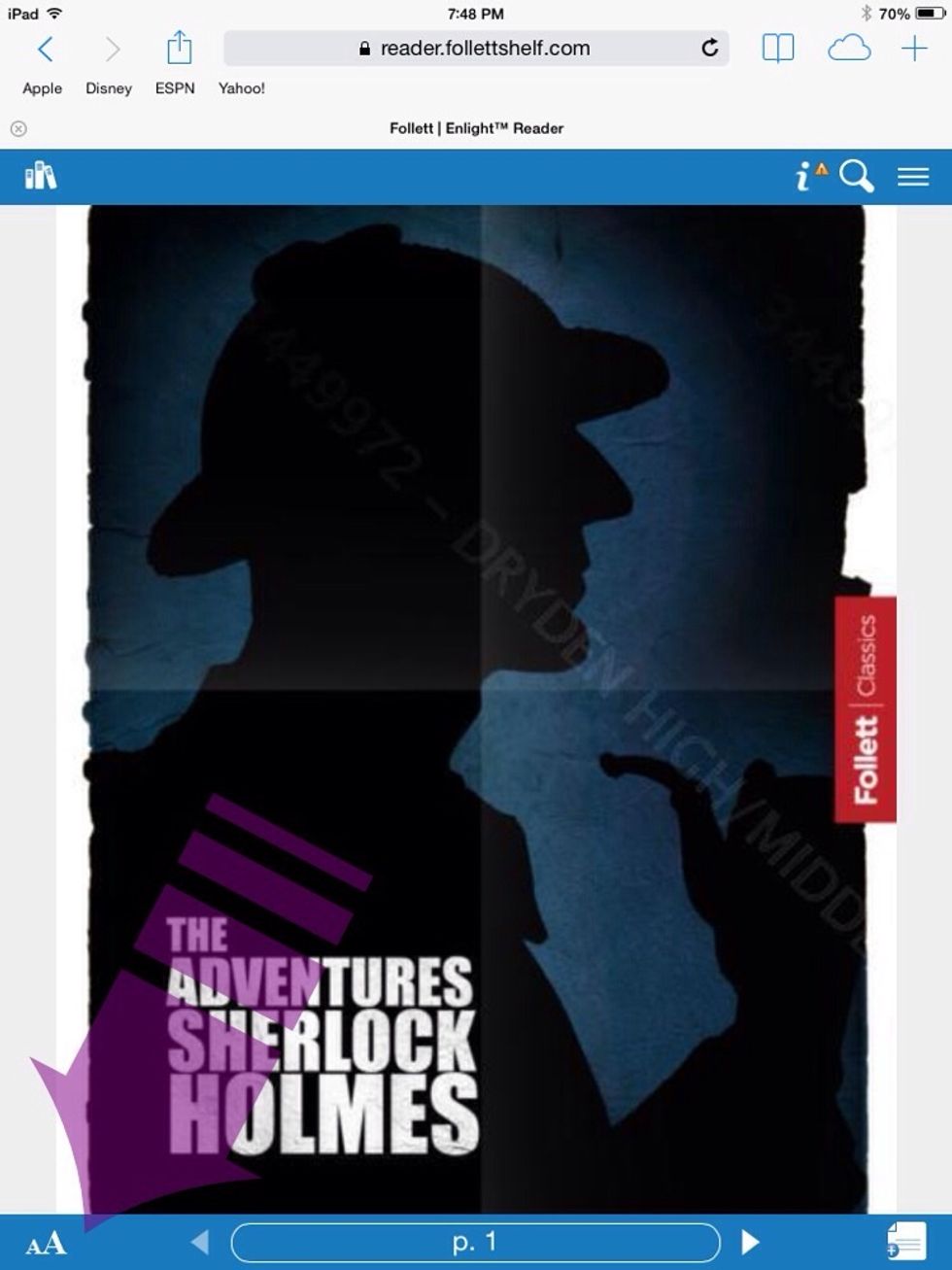 Click on the double 'AA' to change the display options for this eBook.