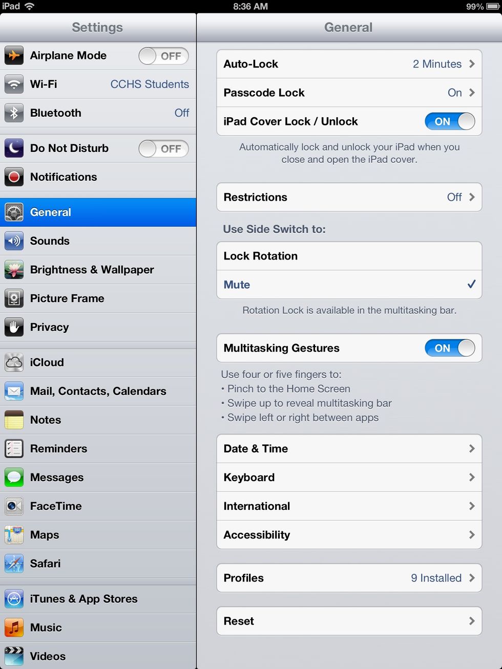 Click on the general tab