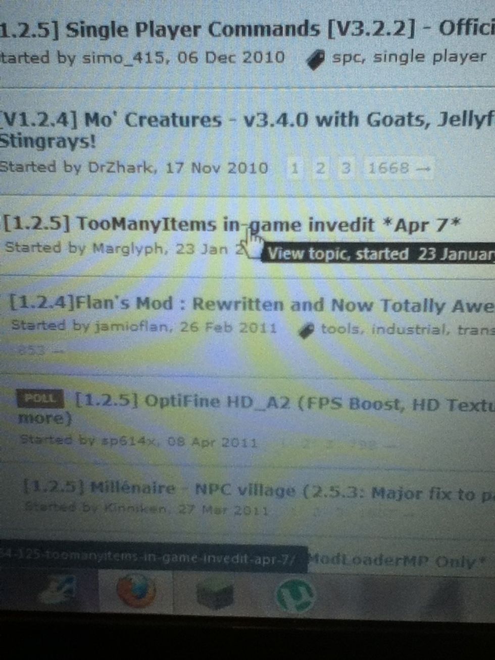 Click on the mod you want to download