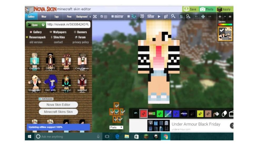 Click on the Overlay button on the best skin. Go over to the upper right of the screen, where your original skin and your new one are (they are flat). Click on your old skin and press the - button.