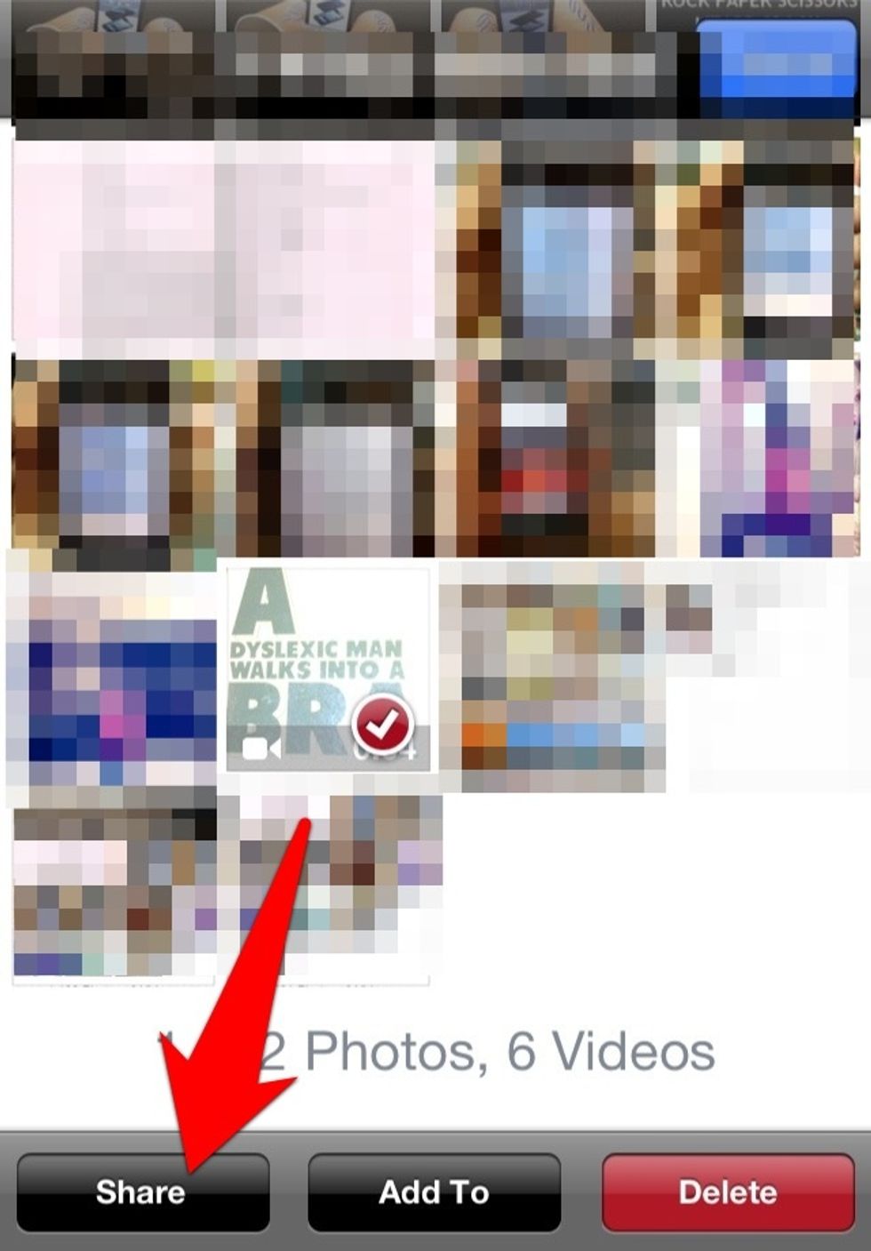 Click on the 'share' button as shown