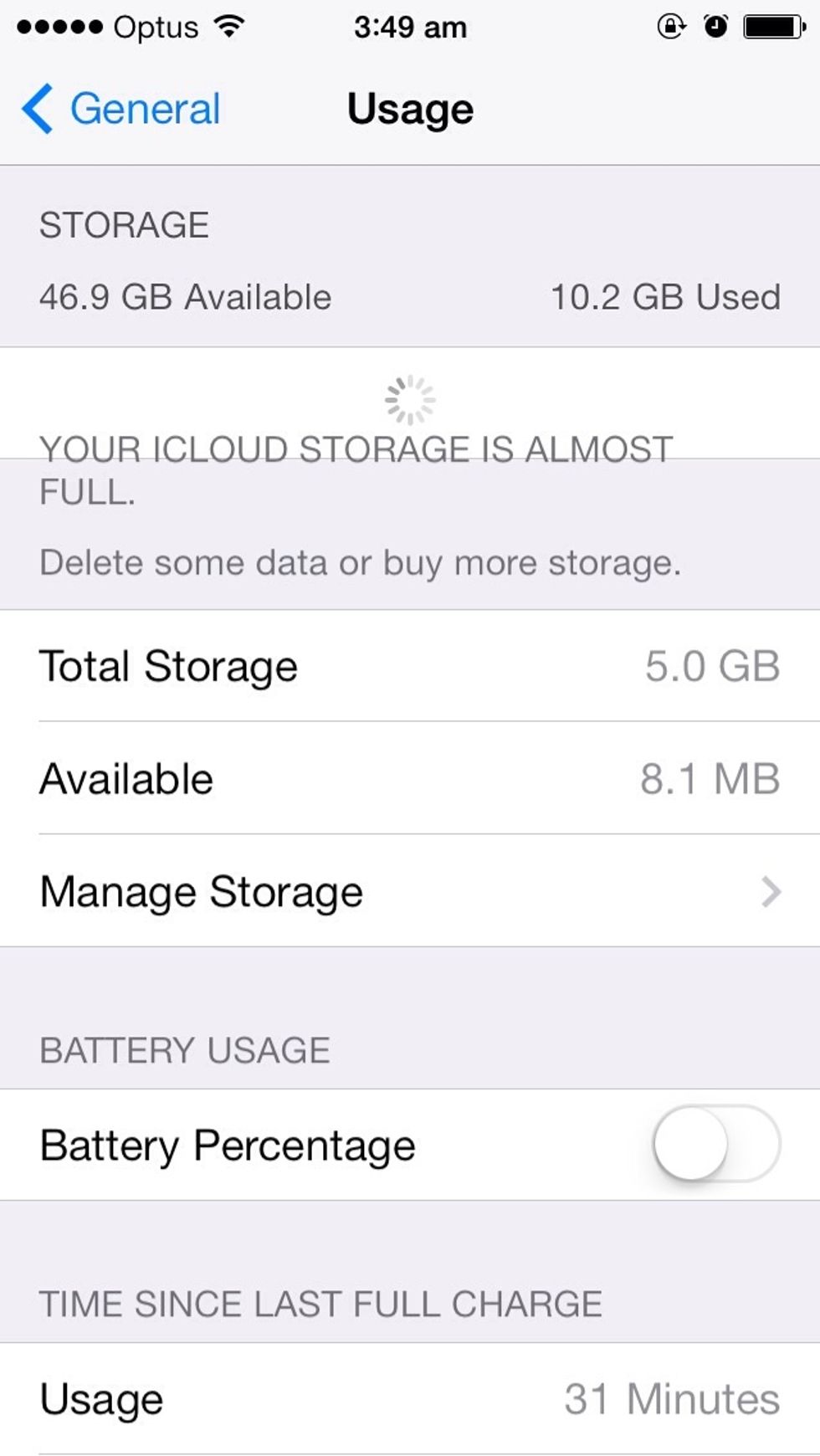 Click on the slide button next to ' battery percentage ' to enable it.