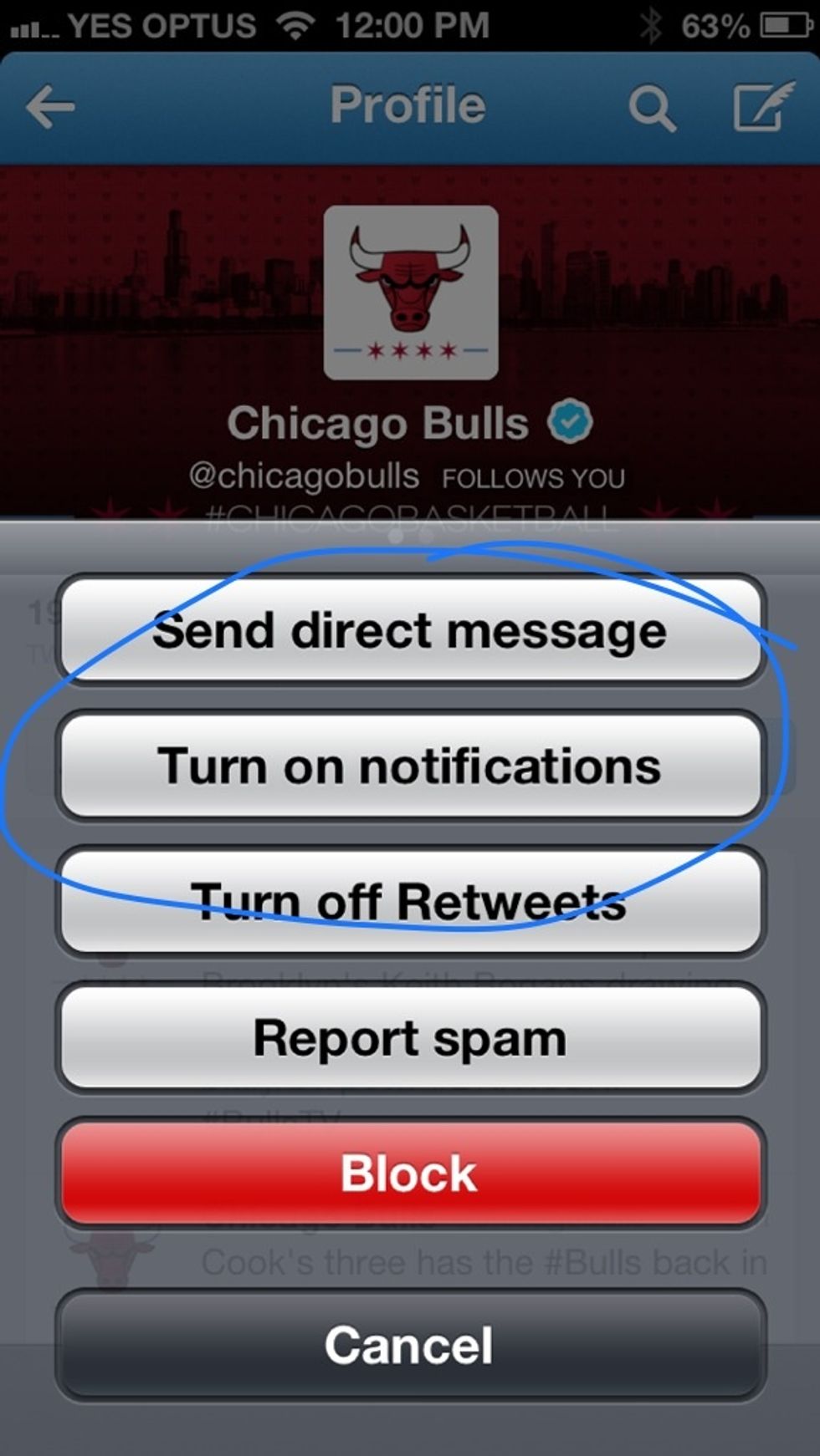 Click on 'turn on notifications' button