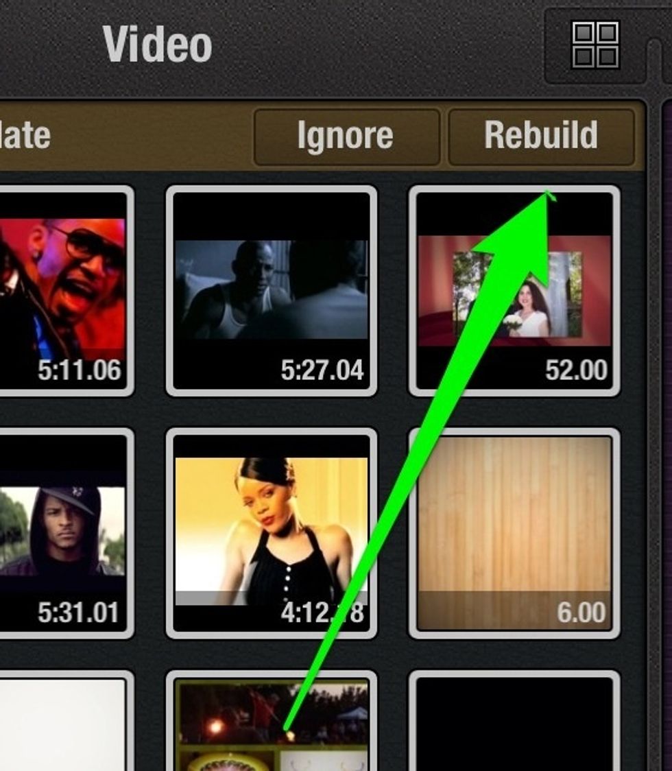 Click "rebuild" to update your library.