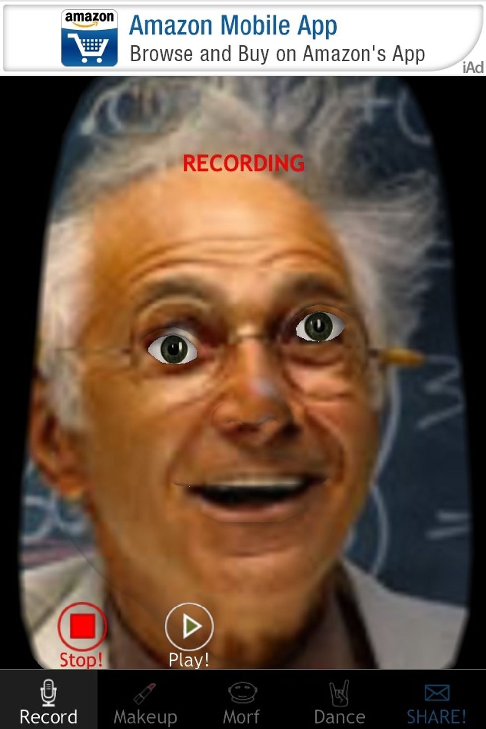 Click record and record what you want it to say. Then use the pitch button to change the voice of your character.