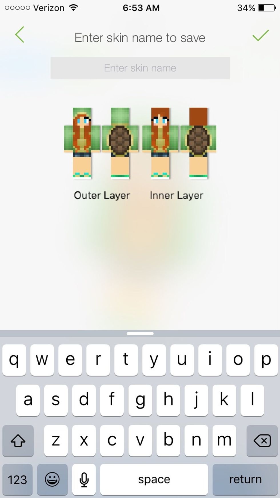 Click 'save to wardrobe' to name and save so you can edit later.