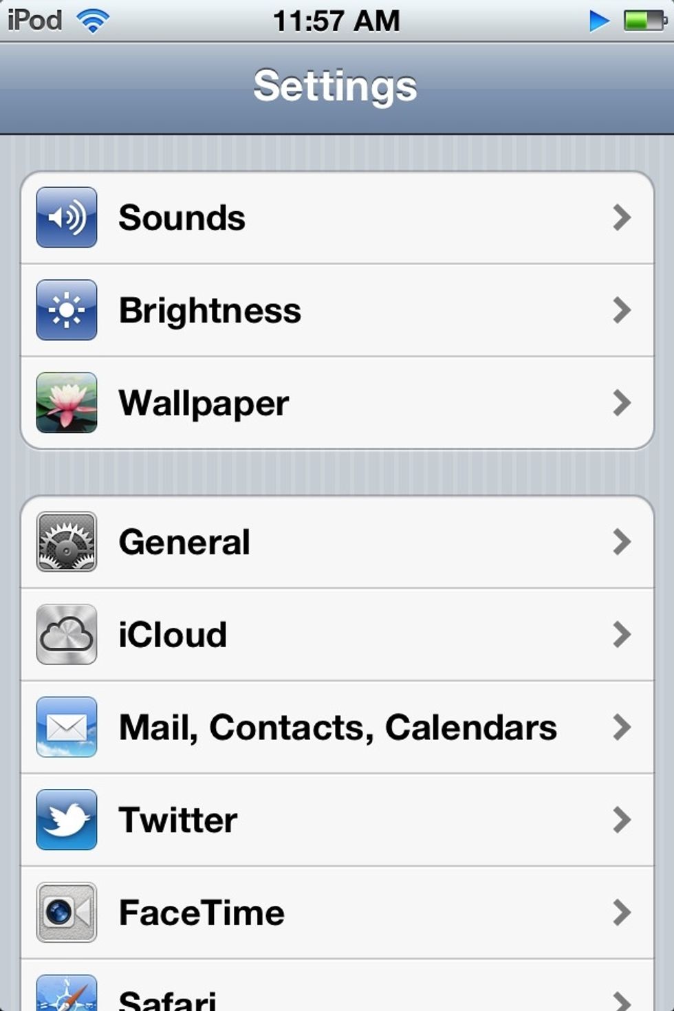 Click setting and then general