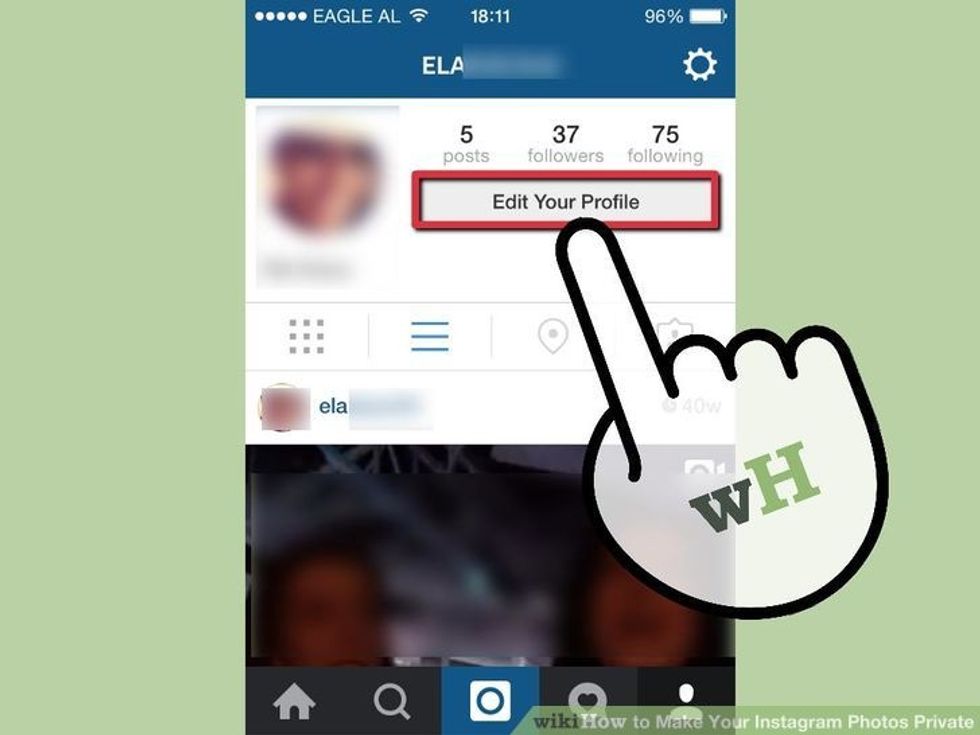 Click settings and put your account on private.Just so that no one can follow you apart from the people who you accept.