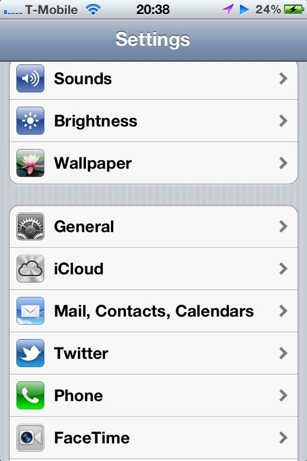 Click settings>general