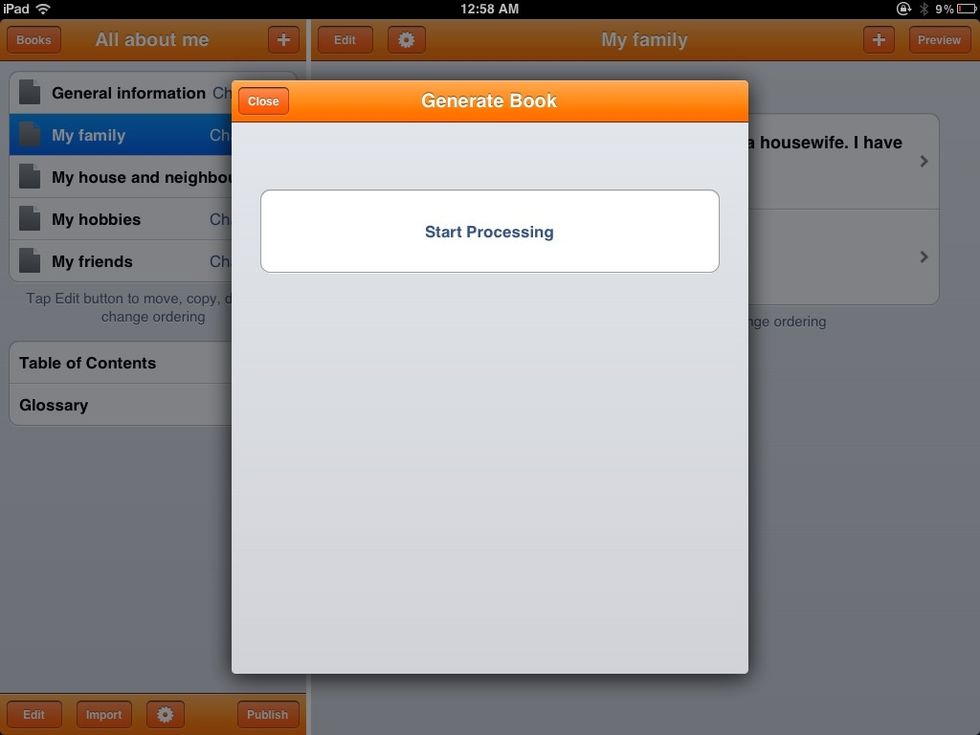 Click Start Processing and wait for your book to be processed!