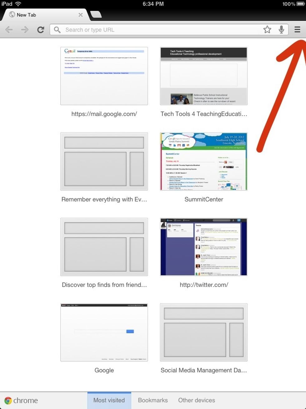 Click the bars at the top for settings.
