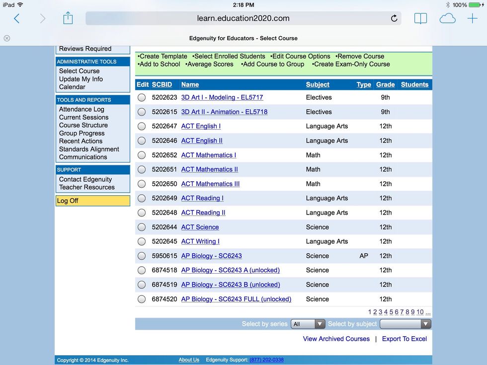 Click the bubble next to your course then click create template in the green bar.