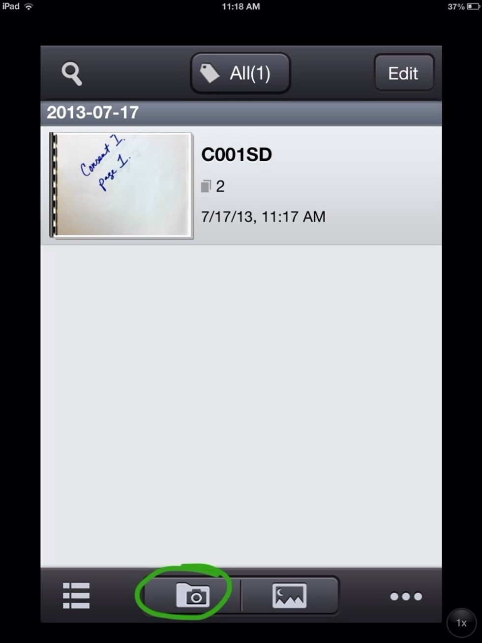 Click the Camera button to scan another file. You'll go through Steps 1-7 again.