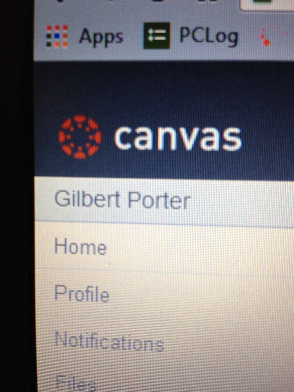 Click the Canvas Icon on the top left of your screen.
