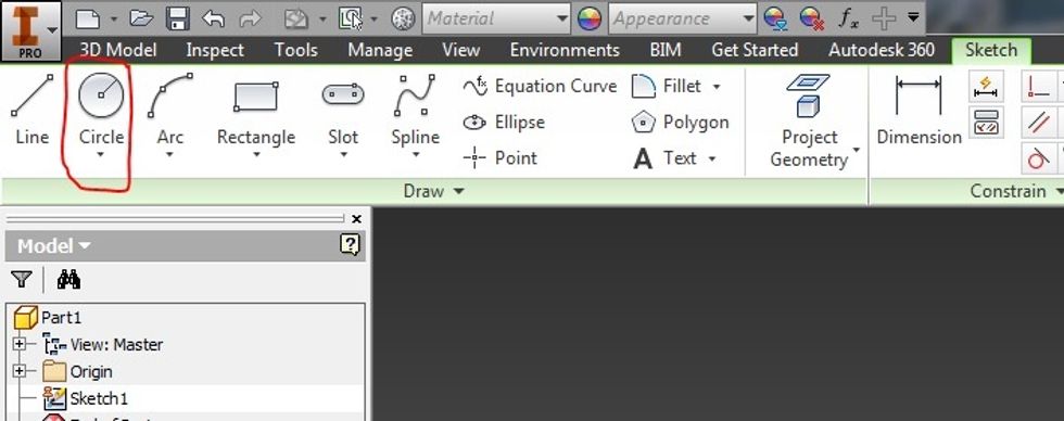 Click the circle tool