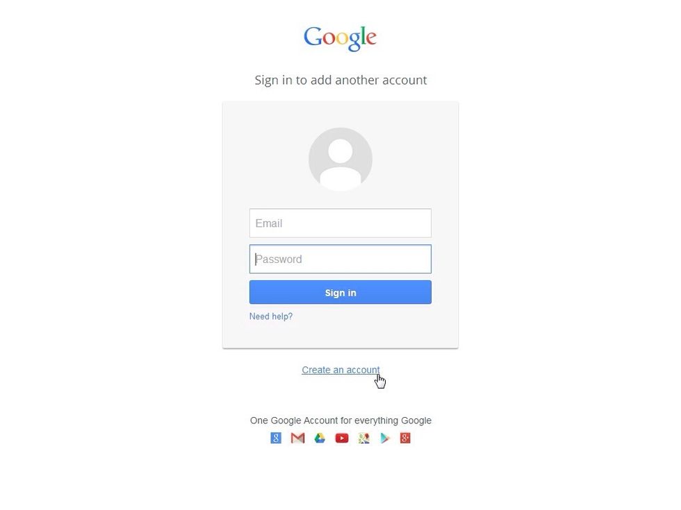 Click the "Create an account" link.