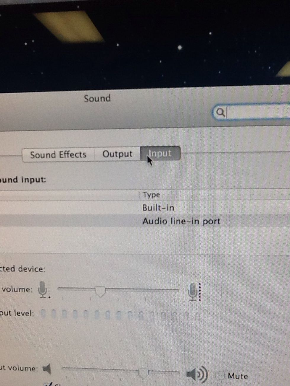 Click the "Input Tab."