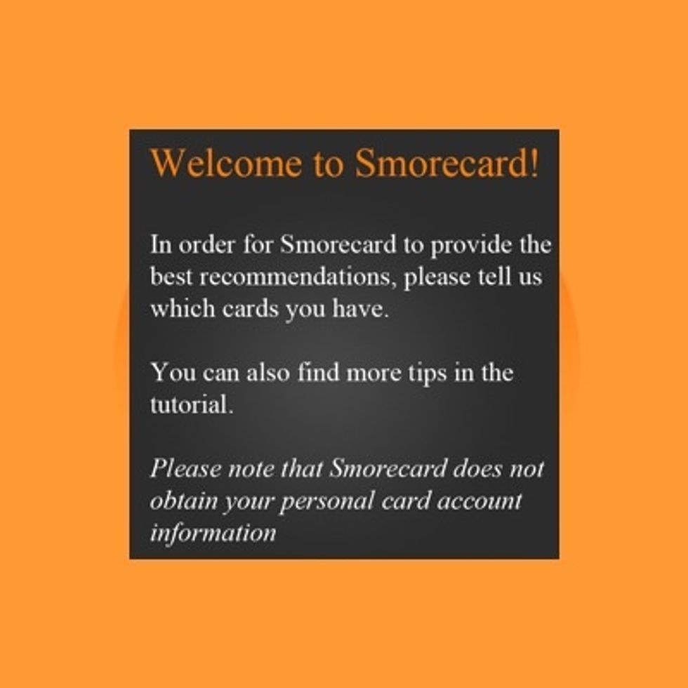 Click the "OK" button (not pictured) to add your first card.