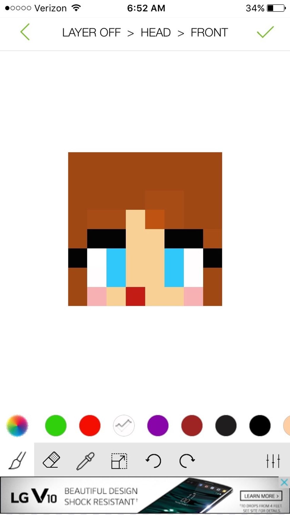 Click the pen writing on paper at the bottom then this will pop up. Click a color and tap body part to color it. Also, at the bottom (cut off again) there is 'front' 'back' 'left' 'right' etc