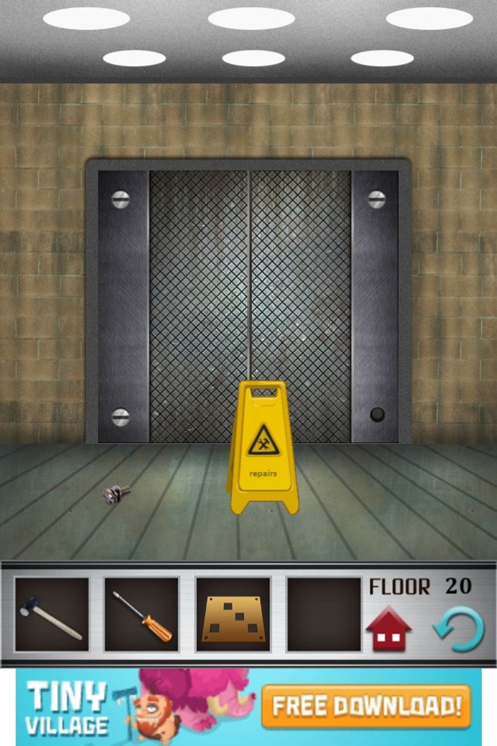 Click the screw on the floor