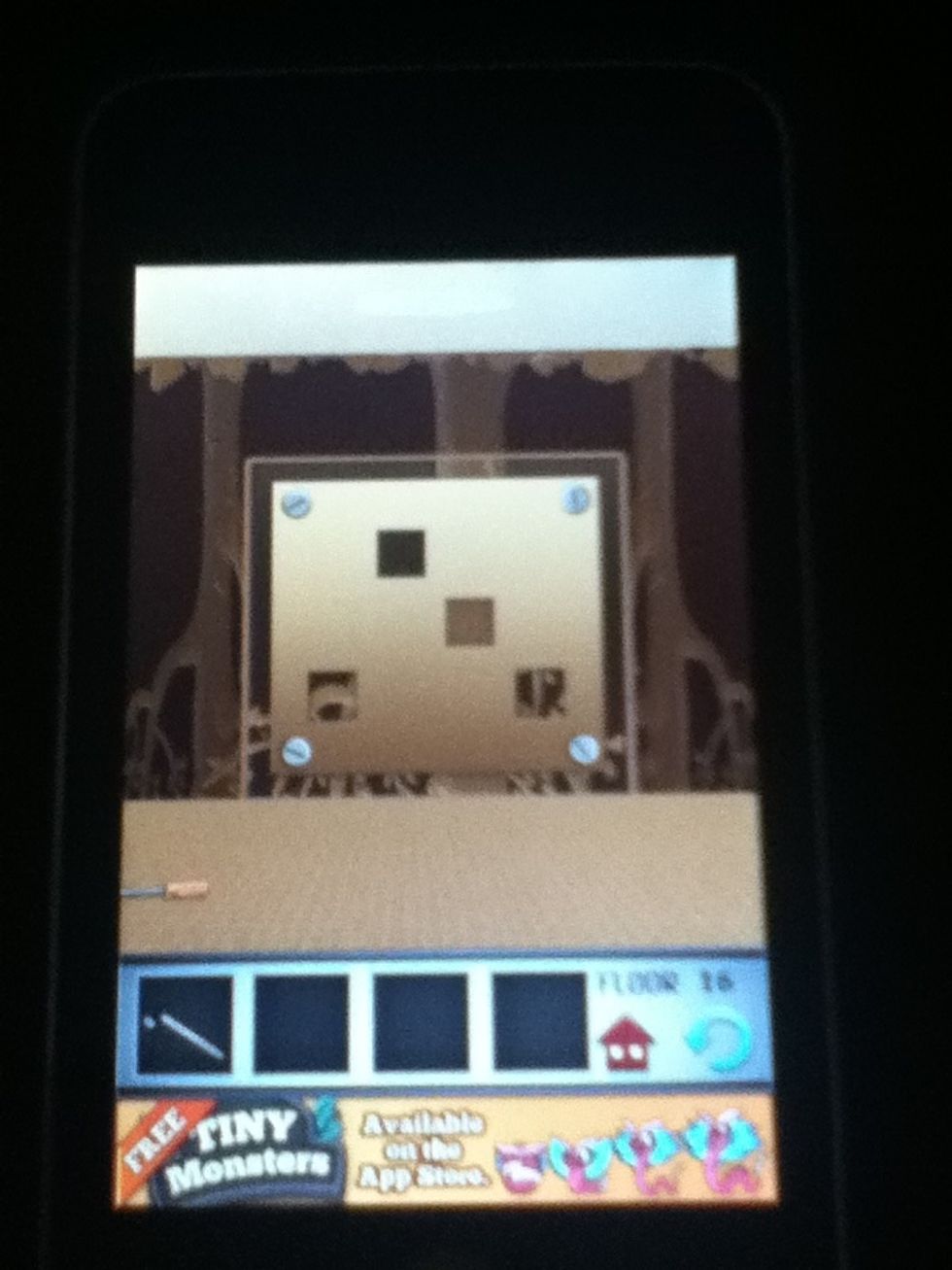 Click the screwdriver and unscrew all the screws