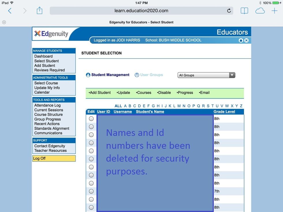 Click User Groups in the middle of the page.  It is lighter blue, but still clickable.