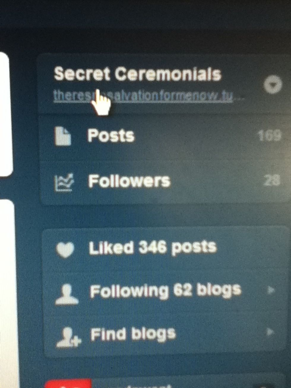 Click your blog link on the right