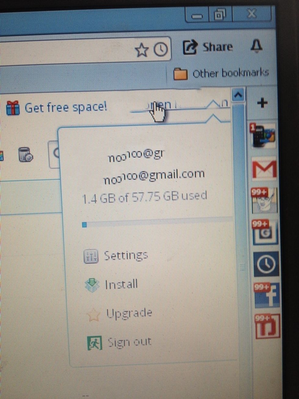 Click your user name on the upper right corner and click install