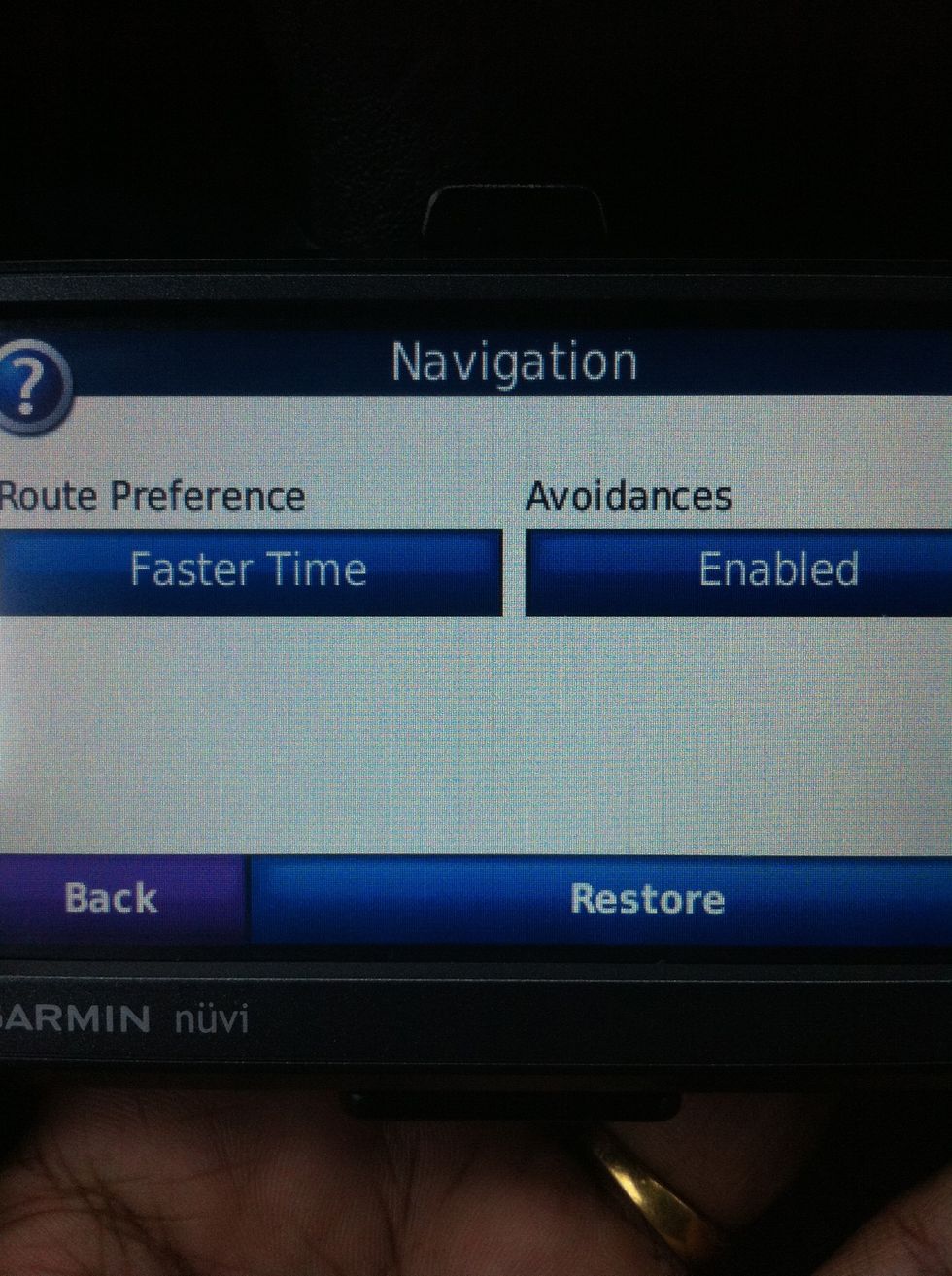 Clicking on navigation will lead u to this screen.On this screen click on route preference option