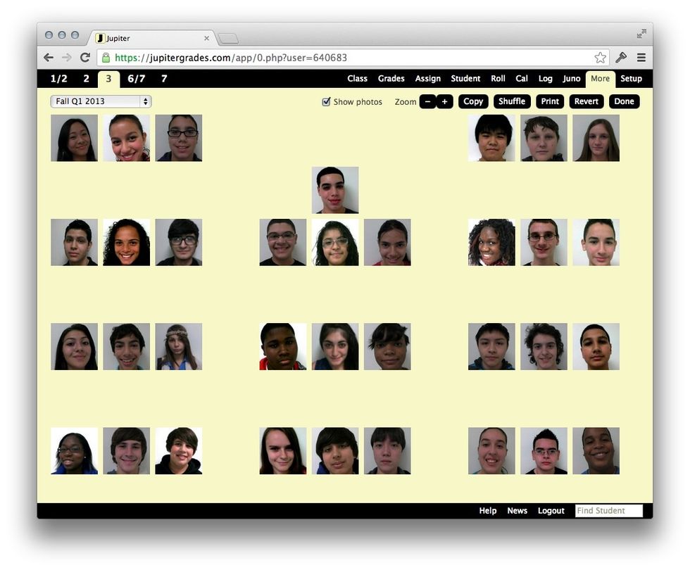Clicking on "Show Photos" will reveal their lovely faces if they have been entered.