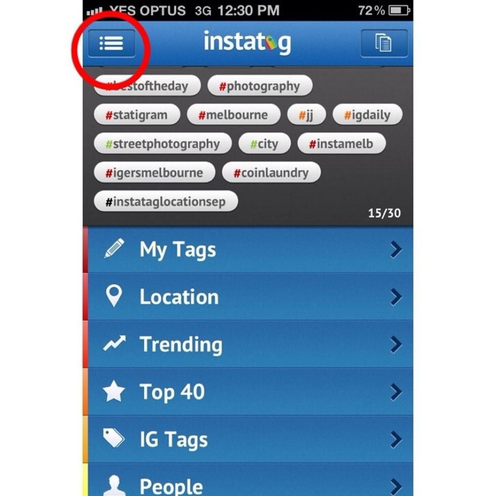 Clicking on the circled button in the top-left shows you all your saved lists for easy reference and quick upload.